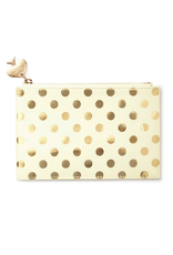Kate Spade New York Cream with Gold Confetti Pencil Pouch Bag ~ NEW WITH  TAGS
