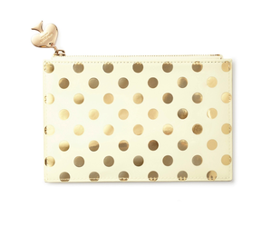 Kate Spade New York Cream with Gold Confetti Pencil Pouch Bag ~ NEW WITH  TAGS