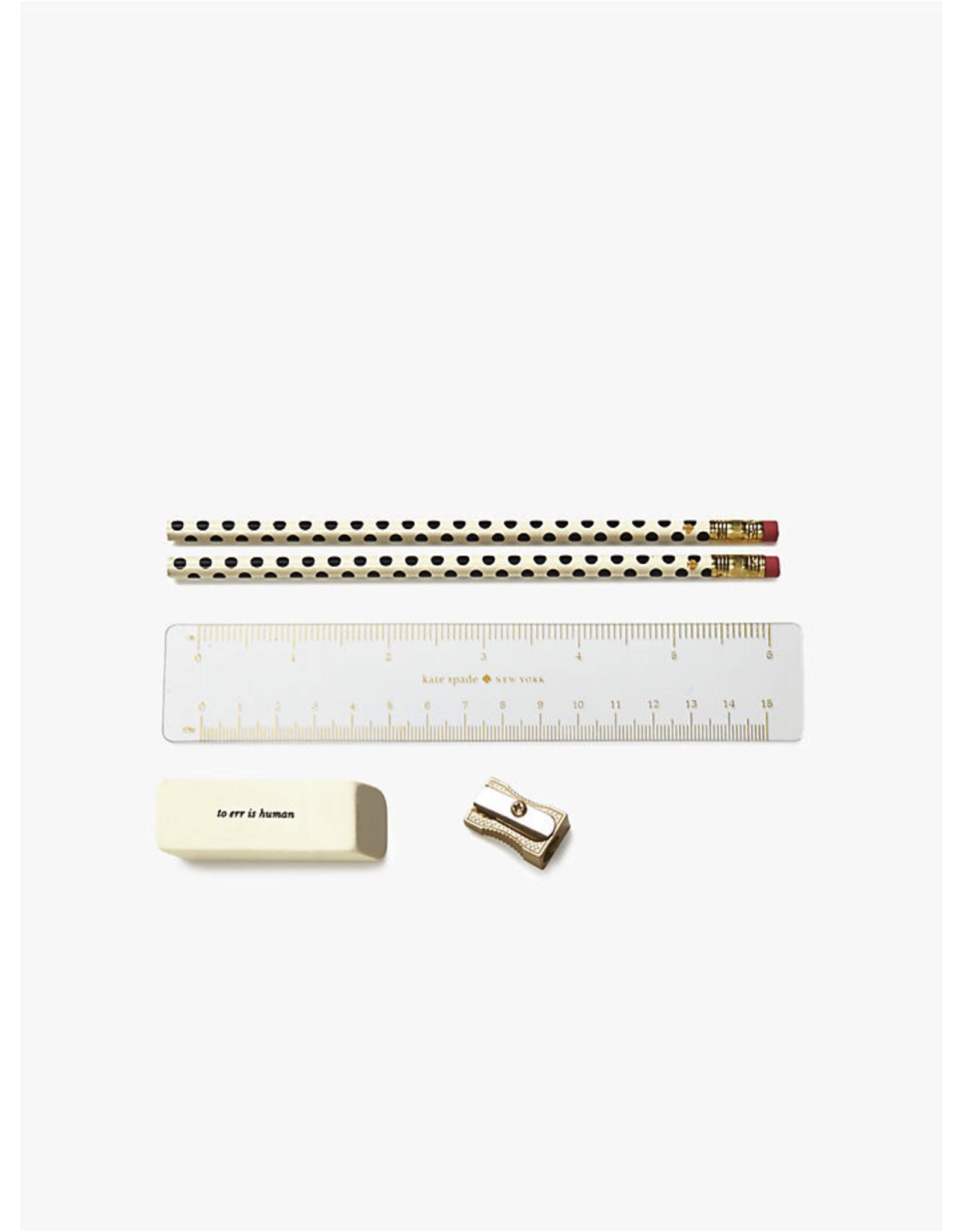 kate spade, Office, Kate Spade Pencil Case Including 2 Pencils Sharpener  Eraser And Ruler