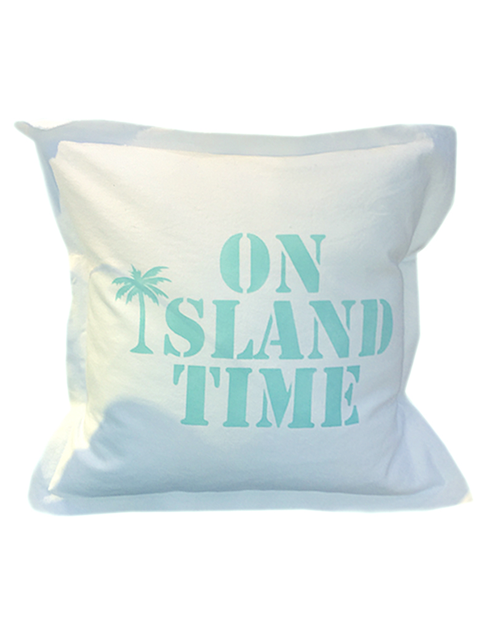 MFH Cotton Pillow 20x20 w on Island Time -White w Oasis