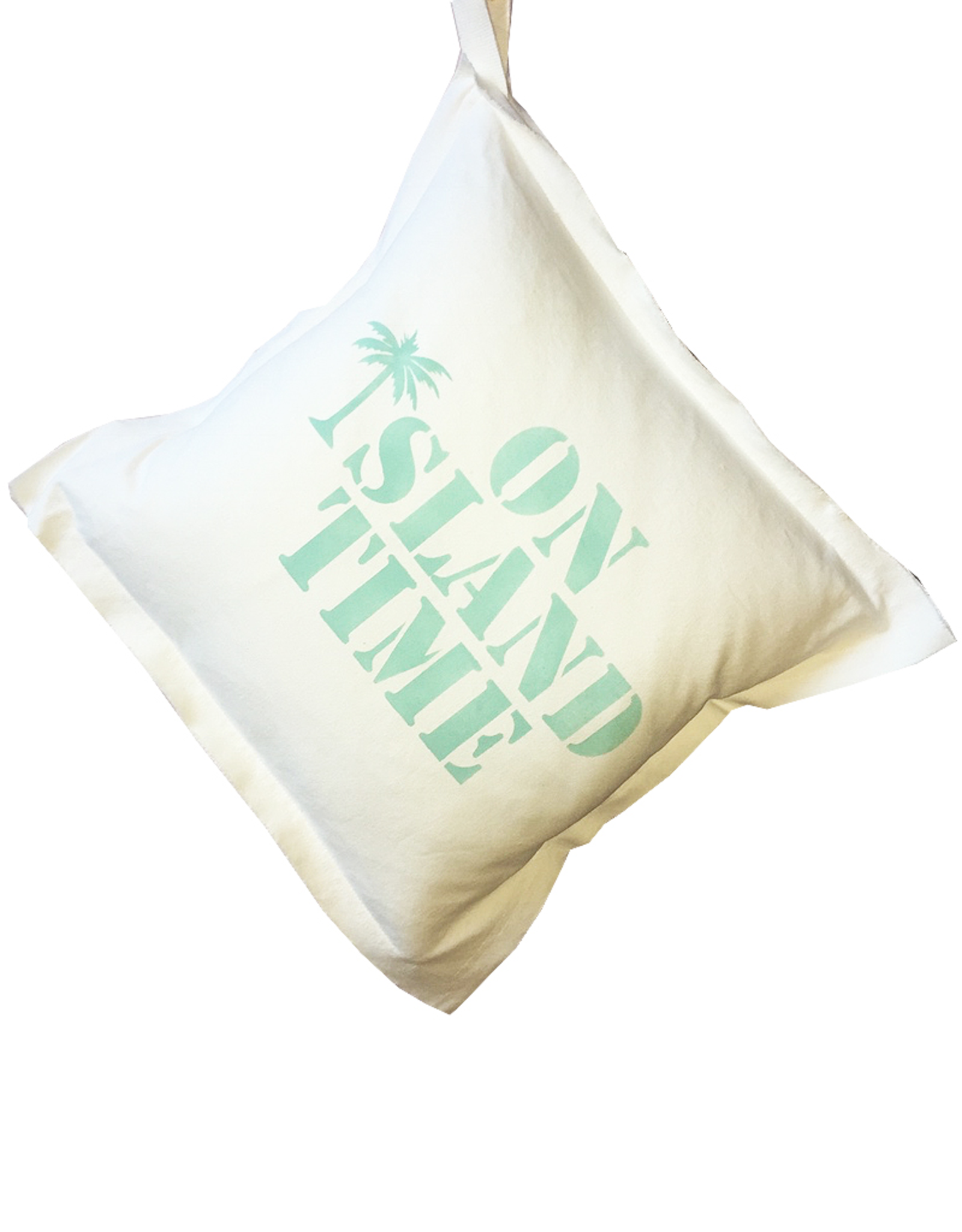 MFH Cotton Pillow 20x20 w on Island Time -White w Oasis