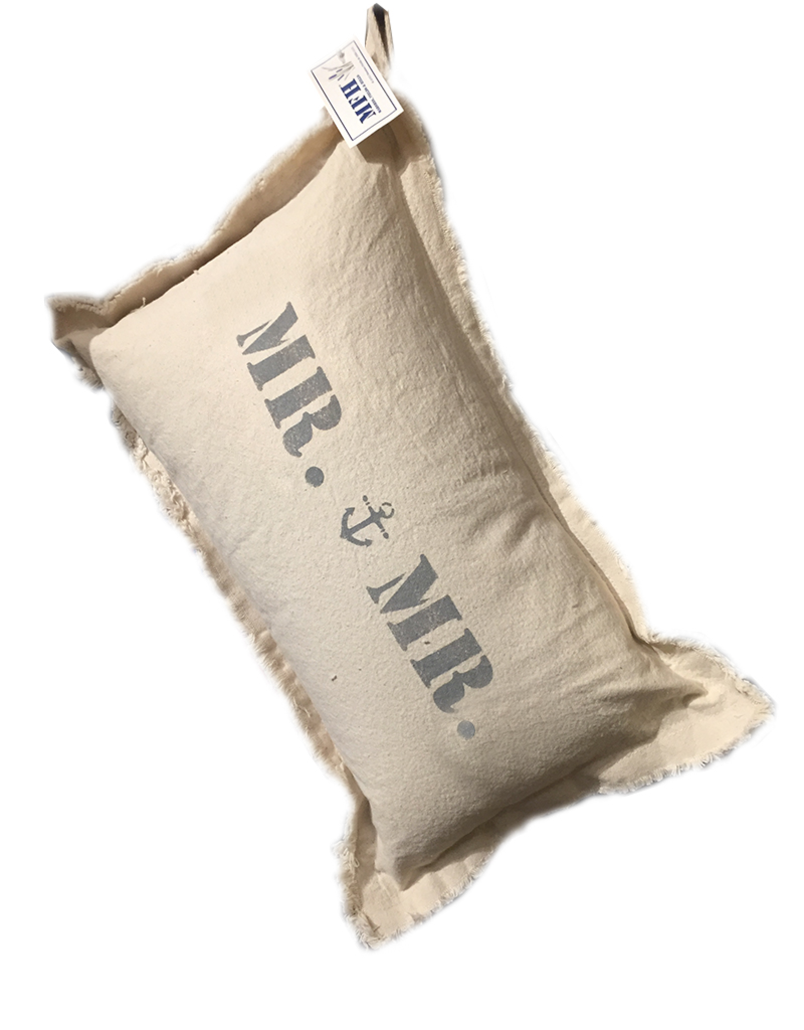 MFH Cotton Pillow 12x18 w Mr and Mr w Anchor