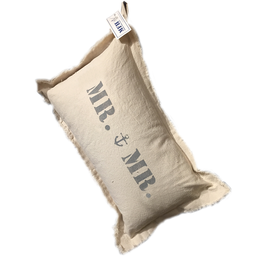 MFH Cotton Pillow 12x18 w Mr and Mr w Anchor