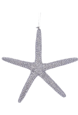 Kurt Adler Silver Starfish Christmas Ornament - B