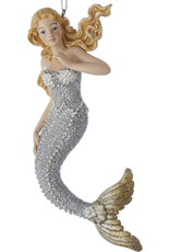 Kurt Adler Mermaid Christmas Ornament Silver W Gold Tail -BLTC