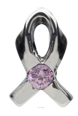 Chamilia Breast Cancer Charm Sterling Silver w Pink JA-1A