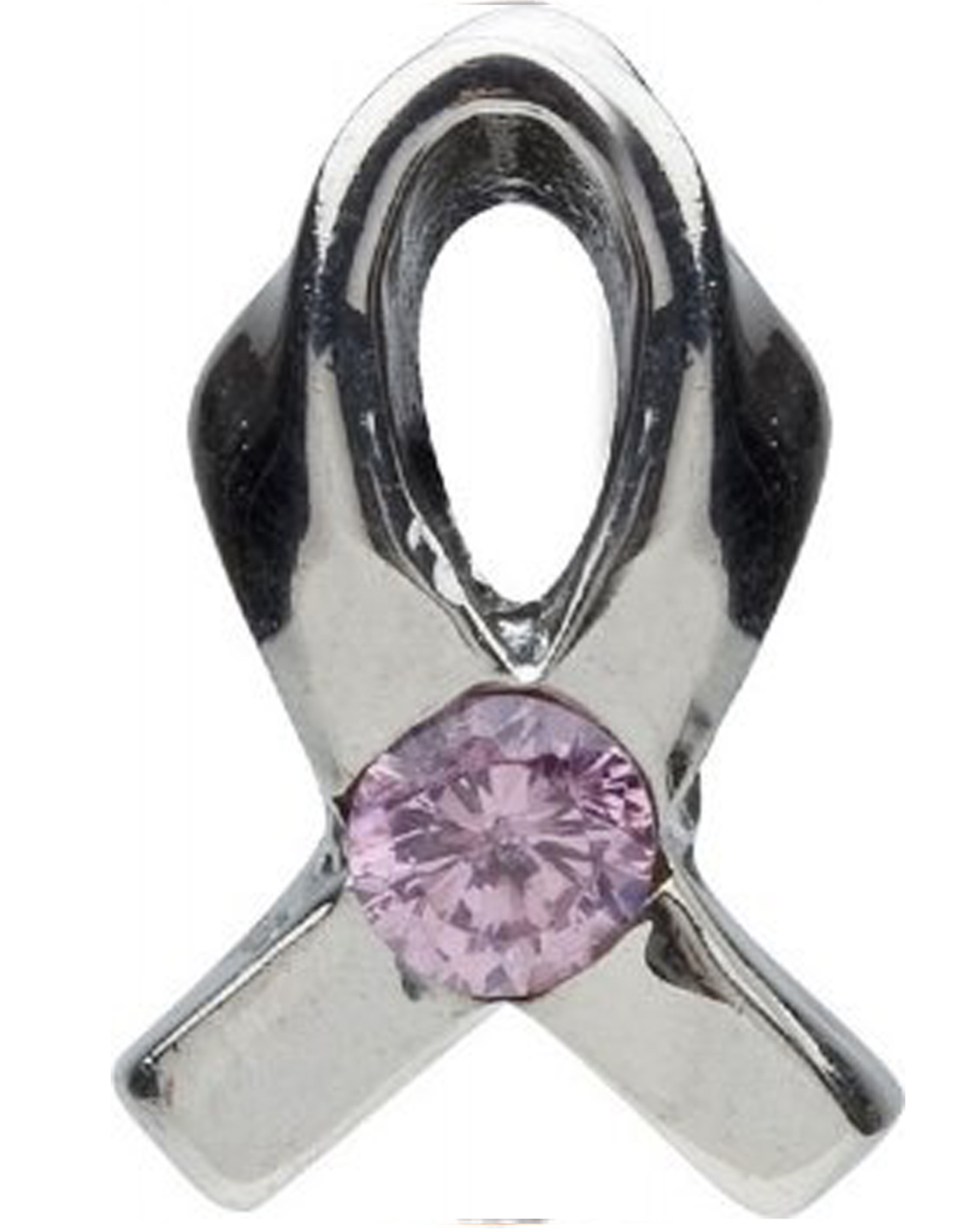 Chamilia Breast Cancer Charm Sterling Silver w Pink JA-1A