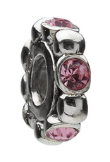 Chamilia Balls Charm Sterling Silver w Pink CZ JA-8A Bead