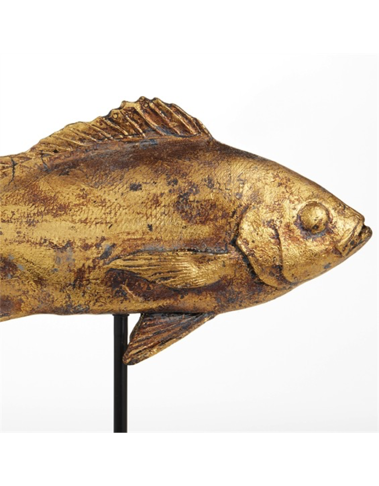 Distressed Gold Fish Sculptures Set of 3