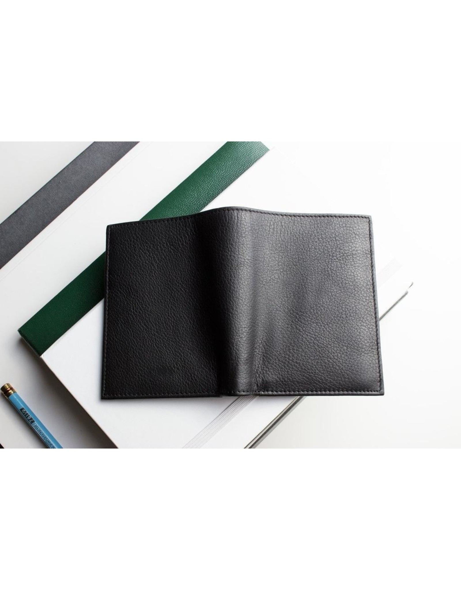 Kiko Leather Slimfold Passcase Leather Wallet In Black - Digs N Gifts
