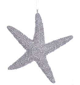 Kurt Adler Silver Starfish Christmas Ornament - A