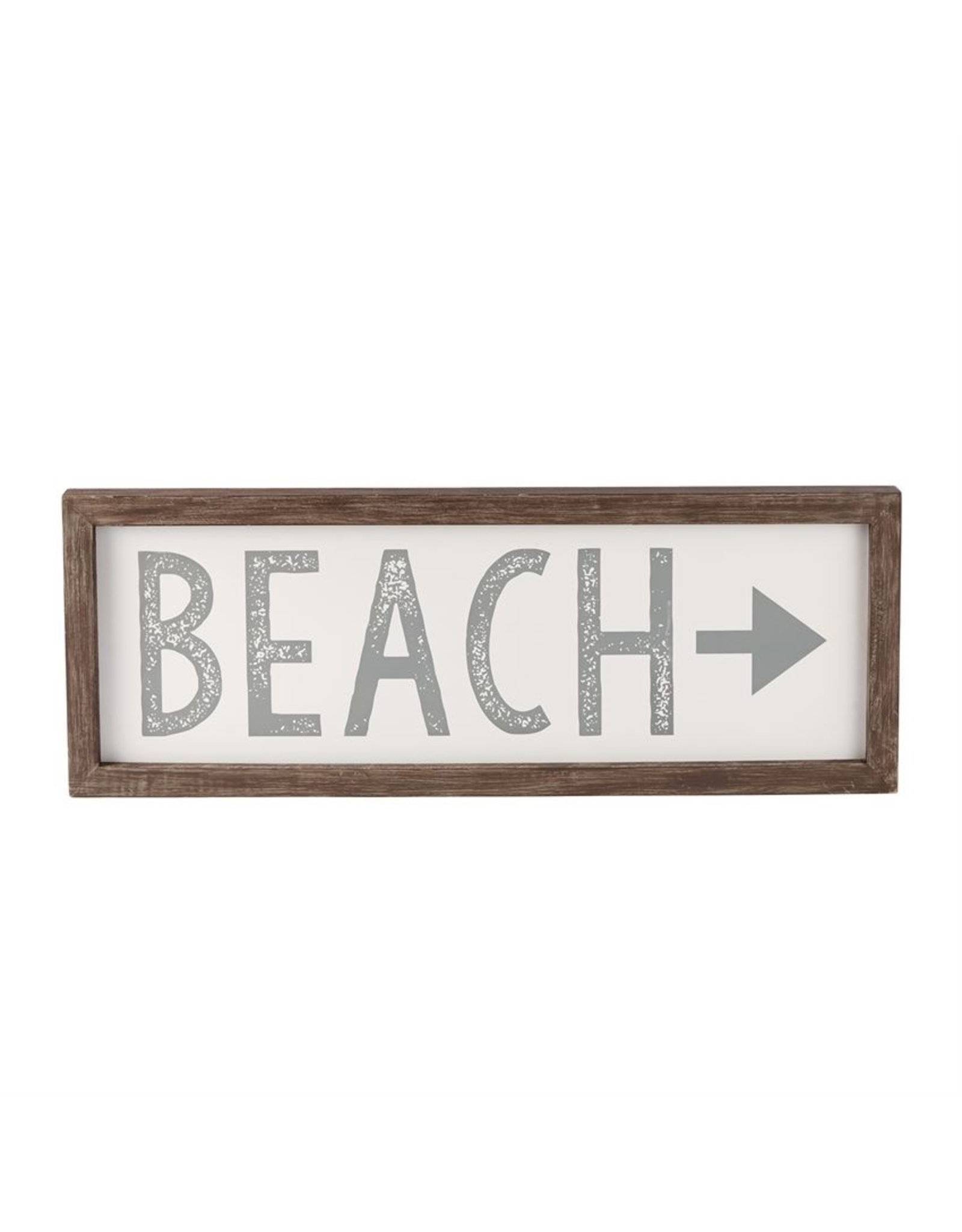 Mud Pie Beach Arrow Plaque w Raised Wooden Boarder 9.5x16