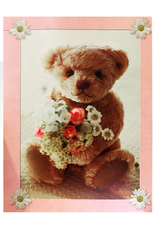 Mothers Day Card Teddy Bear With Flowers