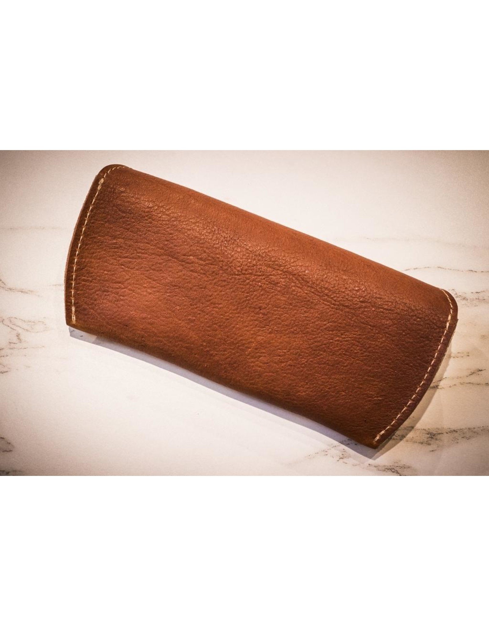 Leather Sunglass Holder In Brown