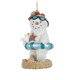 Kurt Adler Beach Snowman Ornament Snow-WOMAN Christmas Ornament