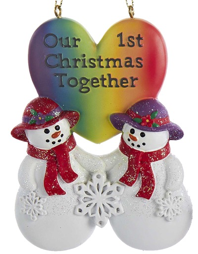 Kurt Adler Lesbian Snow-Women Couple First Christmas Together