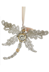 Kurt Adler Vintage Glamour Beads Gems Glittered Dragonfly Ornament TL
