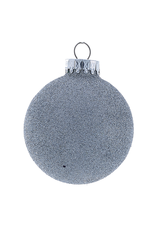 Kurt Adler Silver Glitter Glass Ball Christmas Ornament 80mm Set of 4