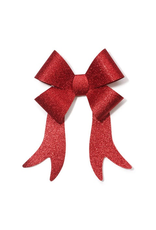 Darice Christmas Bow Red Glittered PVC Bow 9x15 inch