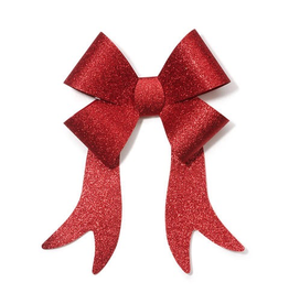 Darice Christmas Bow Red Glittered PVC Bow 9x15 inch