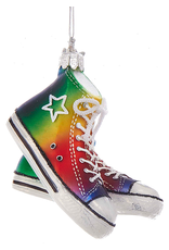 Kurt Adler Glass Gay Pride Sneakers Ornament 4 inch Noble Gems
