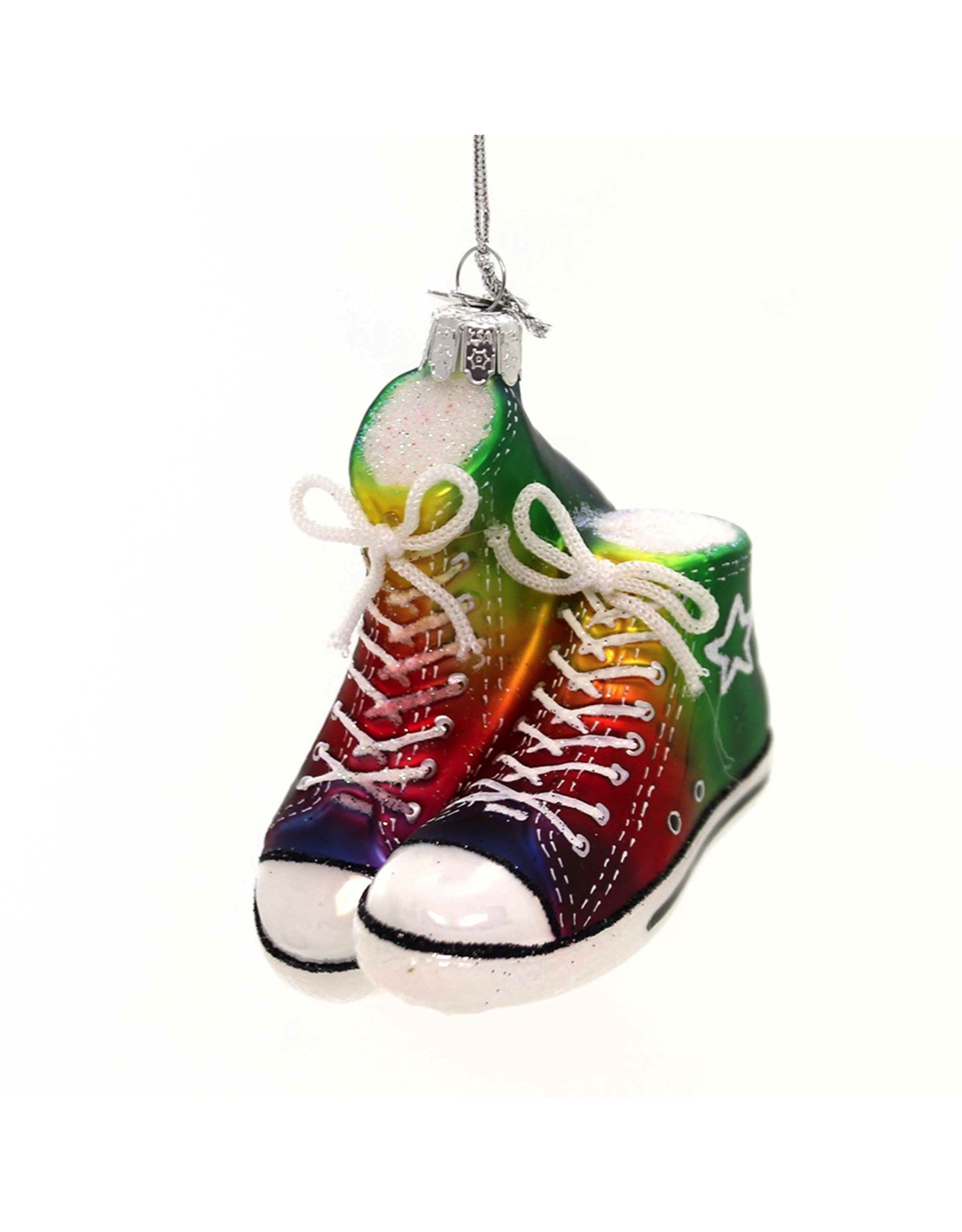 Kurt Adler Glass Gay Pride Sneakers Ornament 4 inch Noble Gems