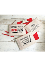 Mud Pie Teacher Canvas Bag w Don’t Make Me Get Out My Red Pen