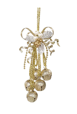 Kurt Adler Gold Bell Cluster Ornament - Traditional Jingle Bells Shape