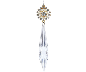 KurtAdler - Kurtadler - Rhinestone Gold Icicle With Gold Gems Ornament