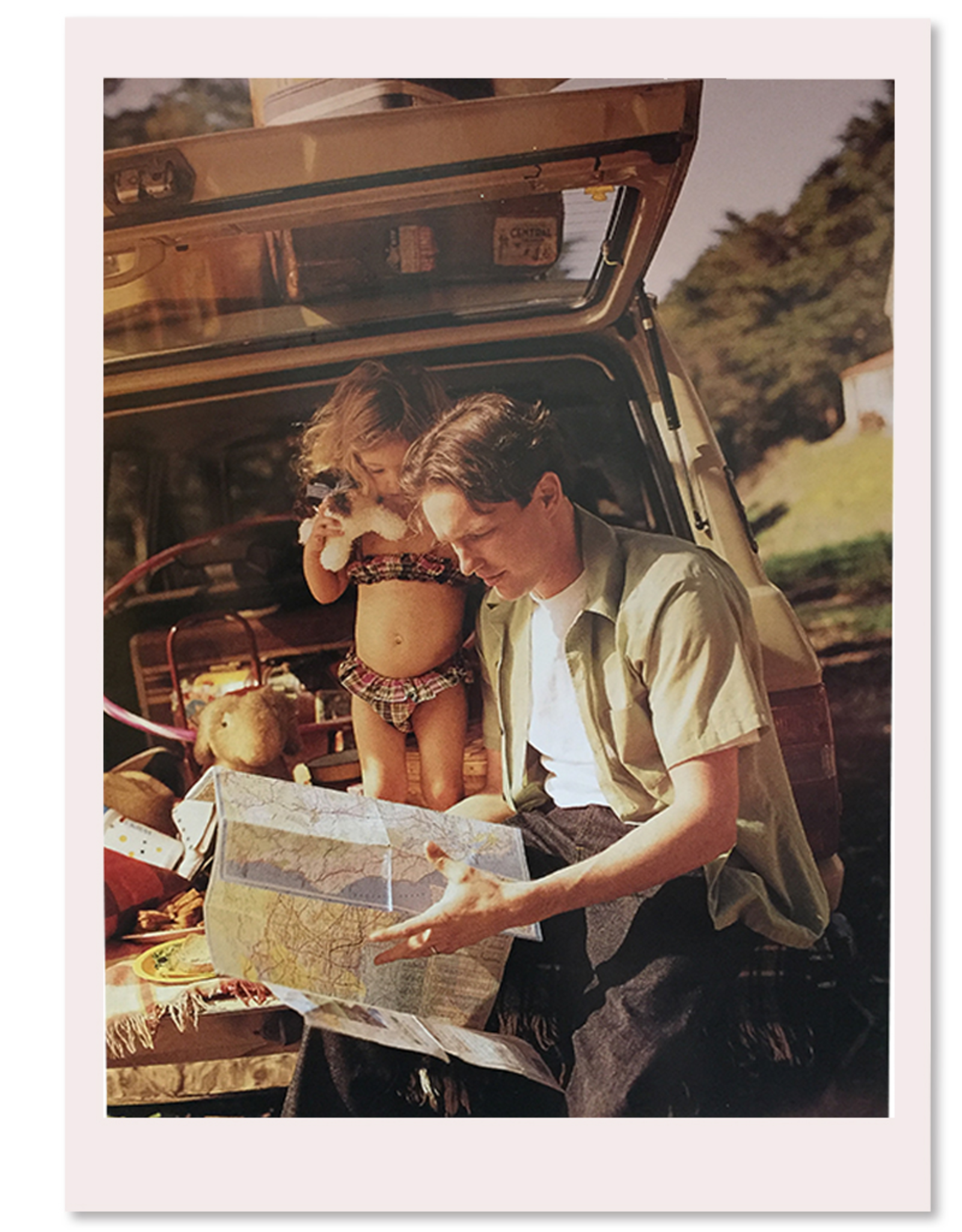 Palm Press Fathers Day Card Adventure Little Girl w Dad and Map