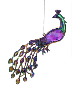 Kurt Adler Acrylic Peacock Bird Ornament 5 inch -B