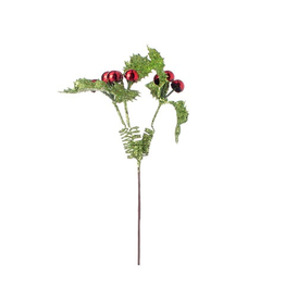 Darice Christmas Holly Berry Pick Greenery w Red Berries 10.5 inch