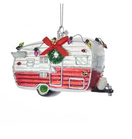 Kurt Adler Christmas Camper Glass Camping Car Ornament