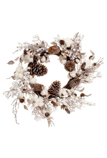Darice Christmas Wreath Cotton Stems w Pine Cones 24 inch
