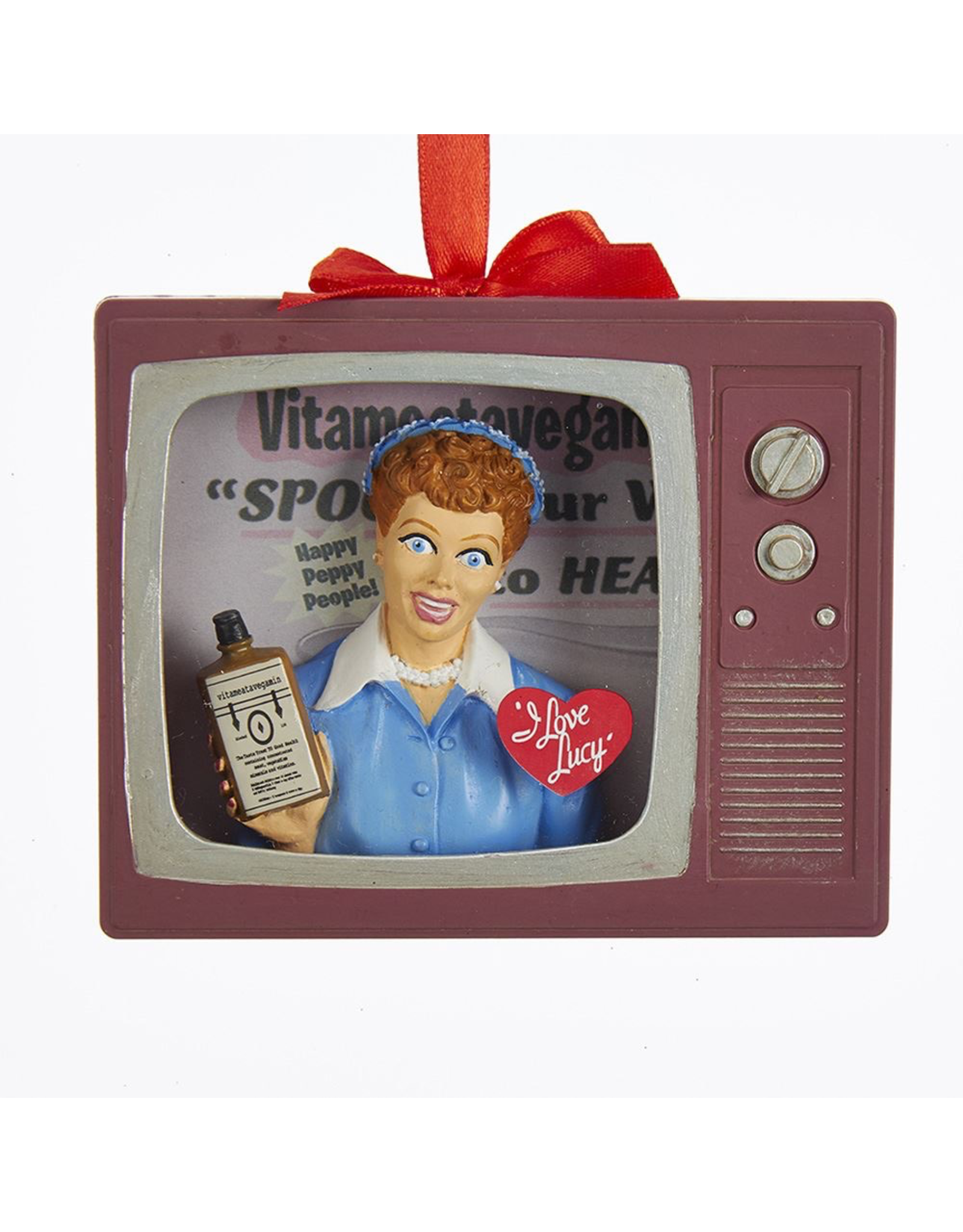 Kurt Adler I Love Lucy Vitameatavegamin Shadowbox TV Ornament