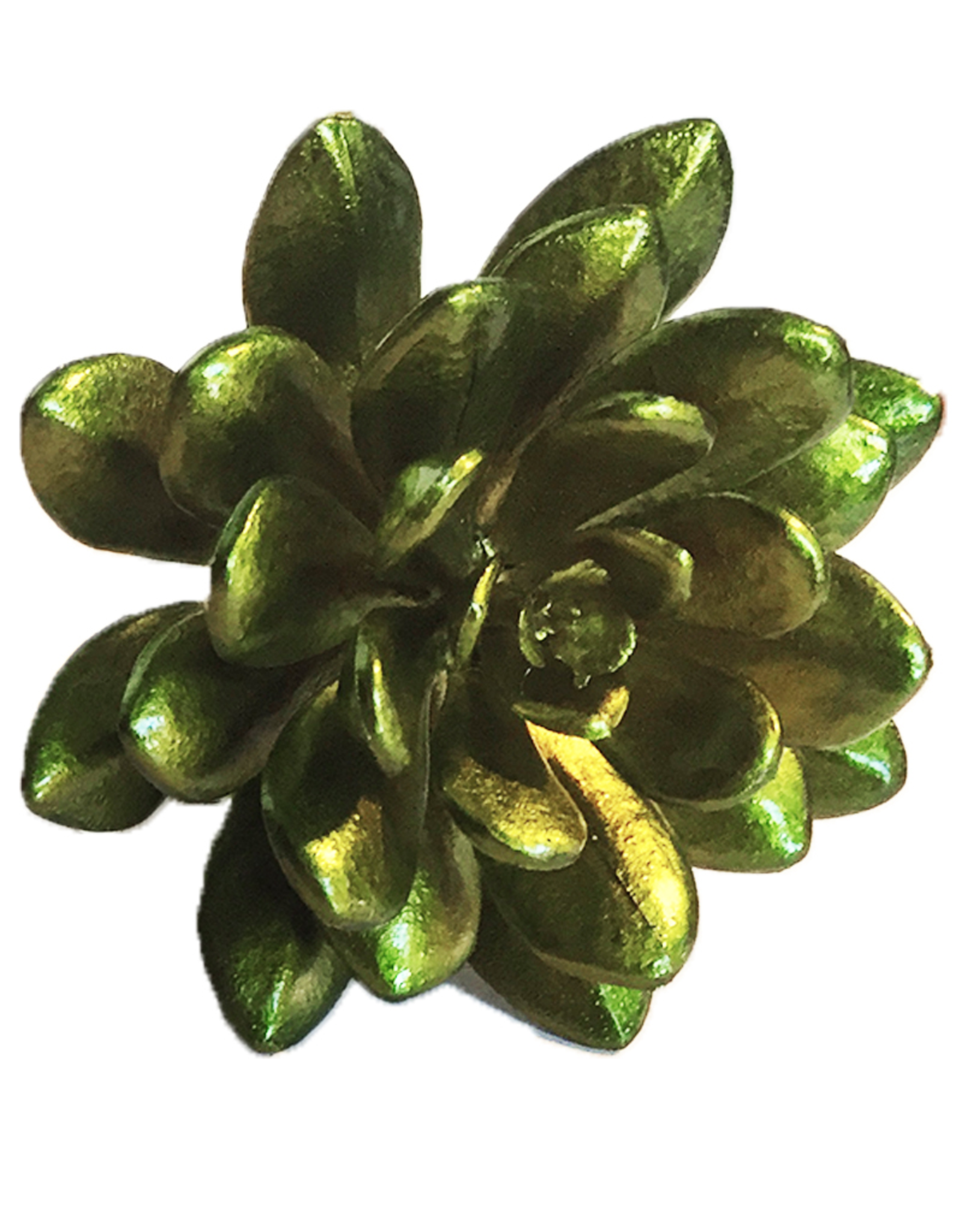 Darice Faux Succulents Echeveria Metallic Green 4.5 inch