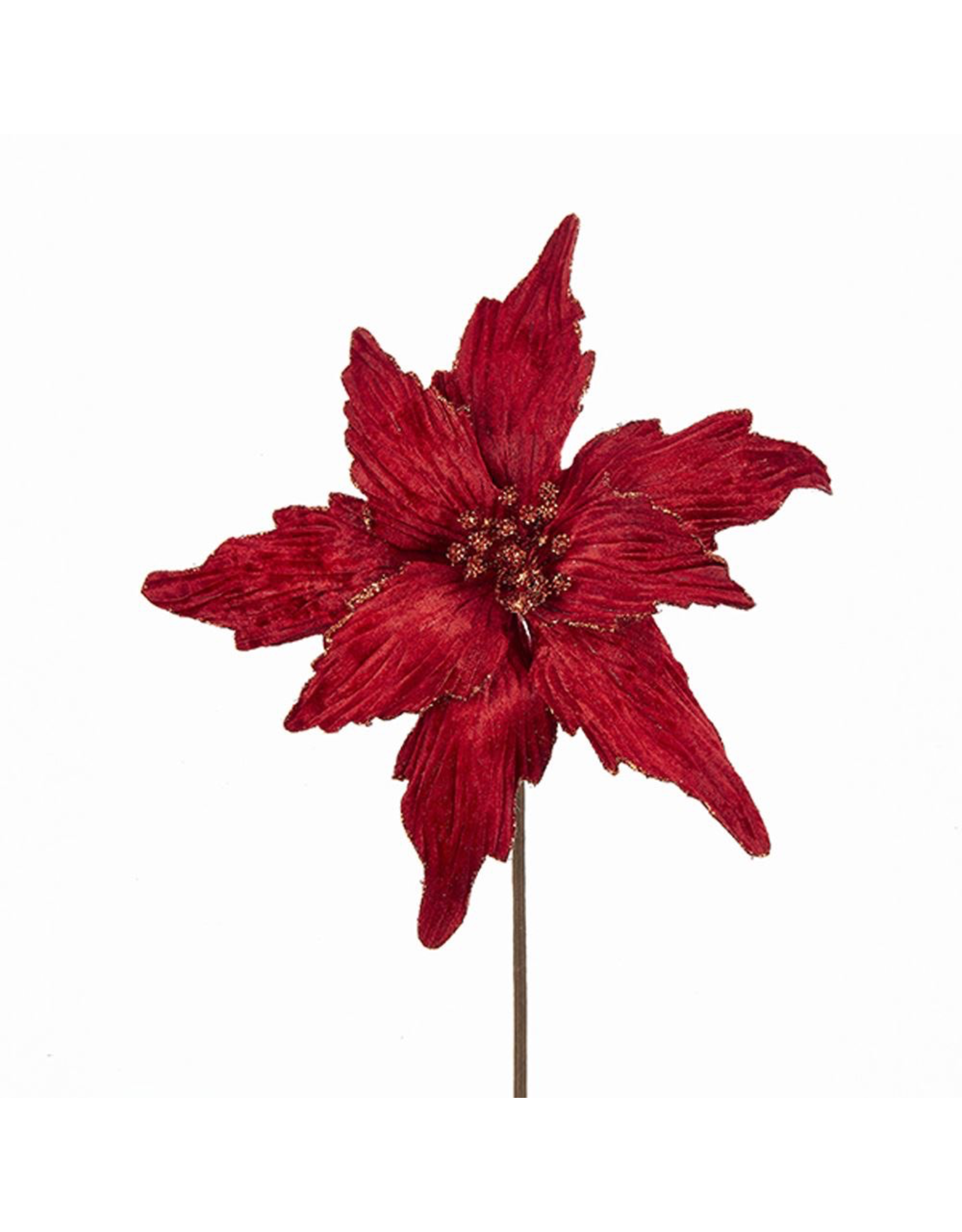 Kurt Adler Red Poinsettia Pick 20 inch Christmas Flowers Floral