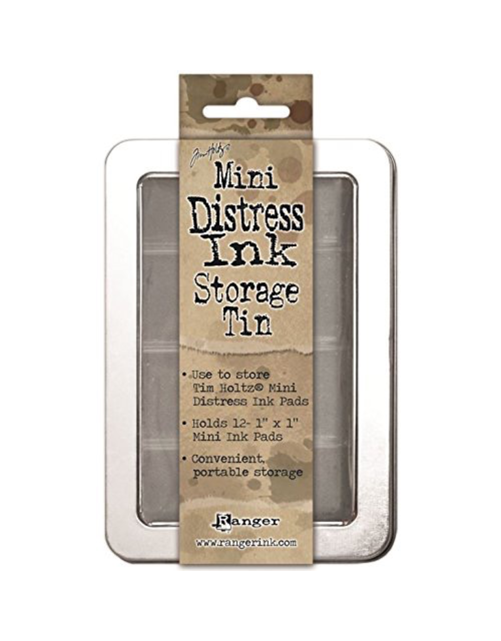Tim Holtz Mini Distress Ink Storage Tin Holds 12- 1x1 Pads