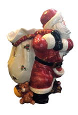 Fitz and Floyd Ceramic Santa Carring Toy Sack Vase 9H