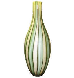 Mark Roberts Home Decor Green Tiger Striped Glass Vase 14H