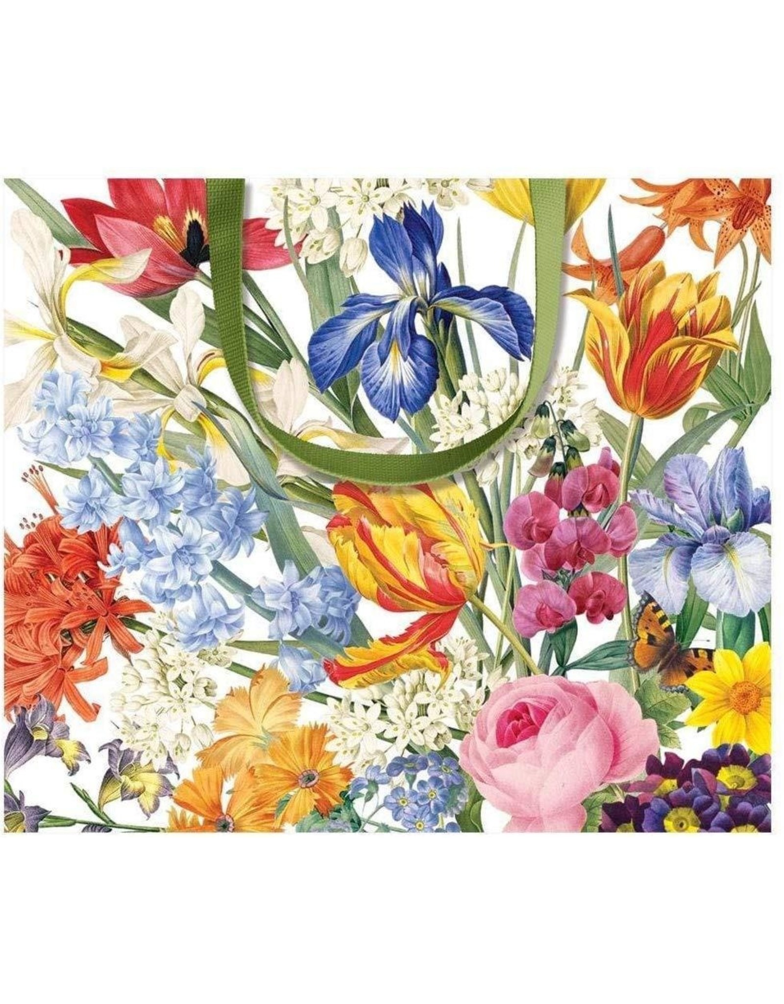 Caspari Gift Bag Redoute Floral Large 11.75x4.75x10