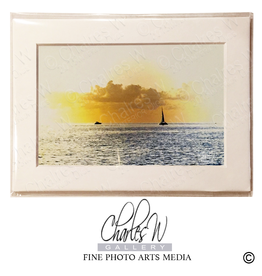 Charles W Frameable Art Cards Sunset Sail Boats Key West