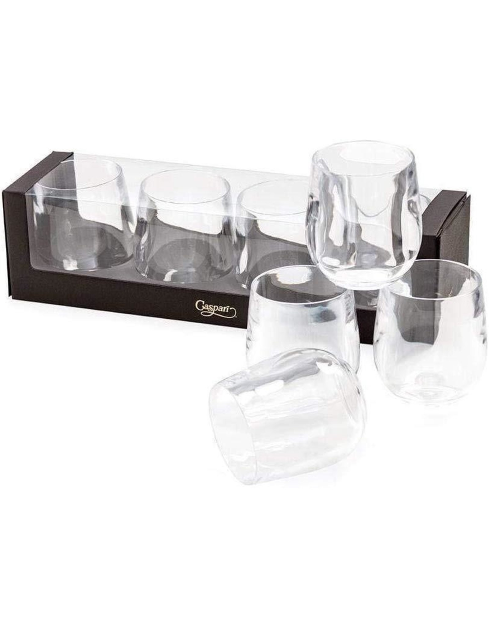 Caspari Acrylic 12oz Tumblers Giftset of 4 Shatter Resistant Clear