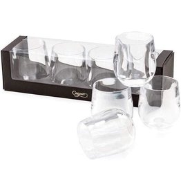 Caspari Acrylic 12oz Tumblers Giftset of 4 Shatter Resistant Clear