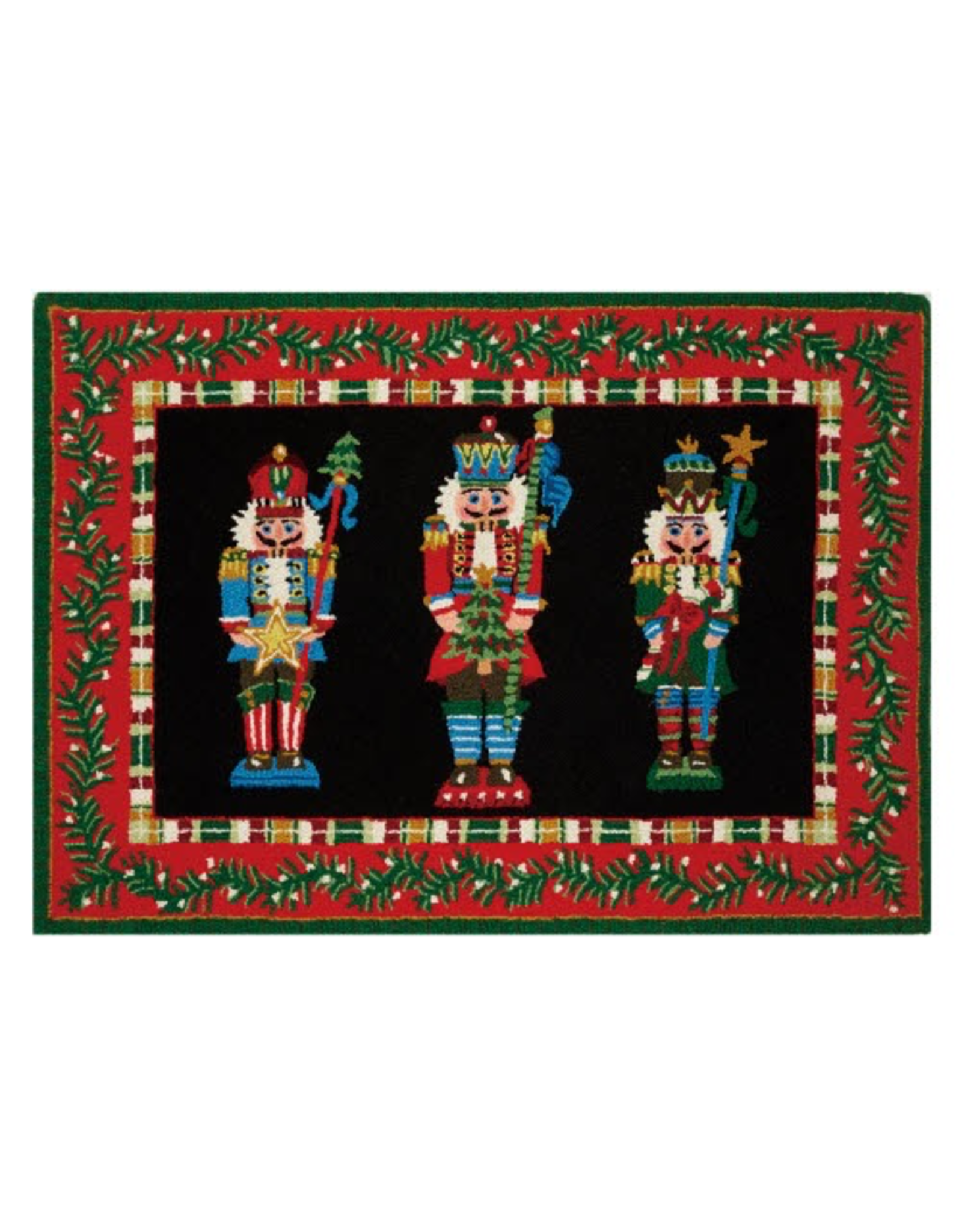 Peking Handicraft Christmas Hook Rug Nutcracker Pageantry 34x47