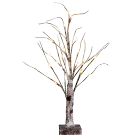 Darice Birch Tree Natural w WW LED Lights 24 inch Holiday Display Tree