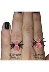 Twos Company Halloween Black Widow Bling Spider Ring .5 inch 0300-S-Pink