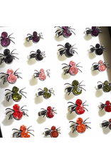 Twos Company Halloween Black Widow Bling Spider Ring .75 inch 0300-L-Orange