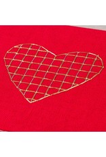 PAPYRUS® Blank Card Embroidered Gold Heart | Lori Weitzner Design