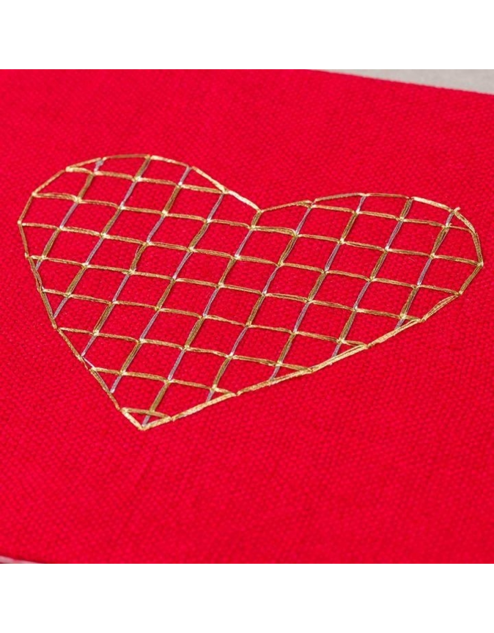 PAPYRUS® Blank Card Embroidered Gold Heart | Lori Weitzner Design